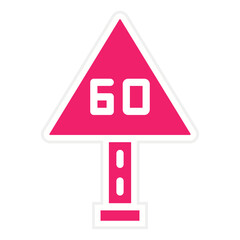 Vector Design 60 Speed Limit Icon Style