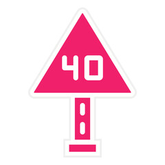Vector Design 40 Speed Limit Icon Style