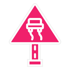Vector Design Slippery Road Icon Style