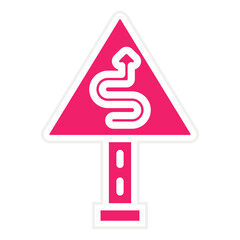 Vector Design Zig Zag Road Icon Style