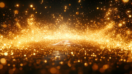 Golden glitter explosion