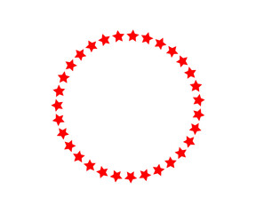 Red Stars Circle Frame Decorative Border Vector