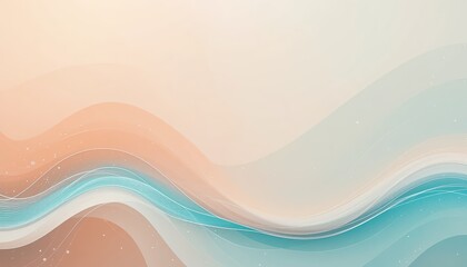Fototapeta premium Dynamic flowing abstract waves digital art modern design soft color palette minimalist environment conceptual visualization