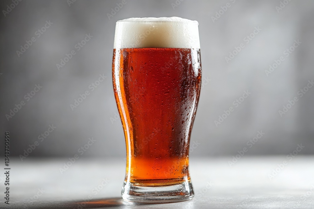 Aufkleber refreshing craft beer served in a clear glass against a neutral background captures attention and in