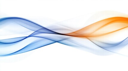 Elegant minimalist abstract background with soft translucent layers in blue, orange, and white &ndash; perfect for modern branding and professional designs