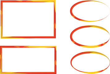 red yellow abstract borders frames set