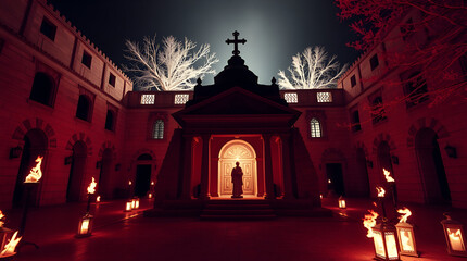 holy sepulcher church in Jerusalem, Vector Illustration, Generative Ai