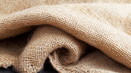 Soft Texture of Natural Jute Fabric Close-Up in Earthy Tones