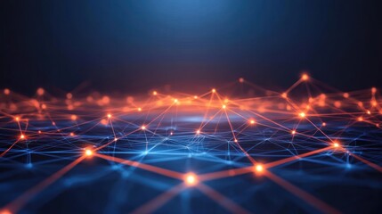 Abstract Network Connection: Digital Global Network, Technology Data Flow, Communication Lines, Internet, Cyberspace, World Wide Web,  Digital Landscape, Futuristic Technology