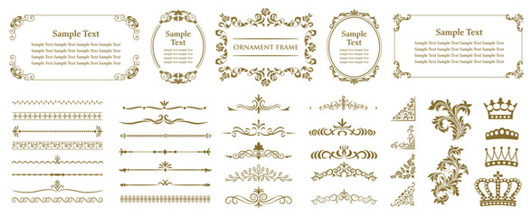 Vintage Collection of design elements.Ornate frames and scroll elements. Vector illustration borders and frames set..eps