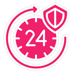 Vector Design 24 Hours Service Icon Style