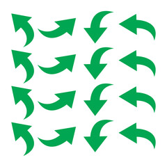set of curve arrows icon