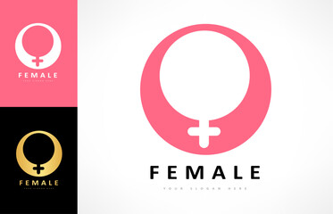 Female sex logo. Female gender symbol. Sign indicating the gender of a person.
