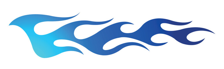 Tribal fire flame electric race car body side vinyl sticker vector eps art image file. Burning tires and flames sport car decal.