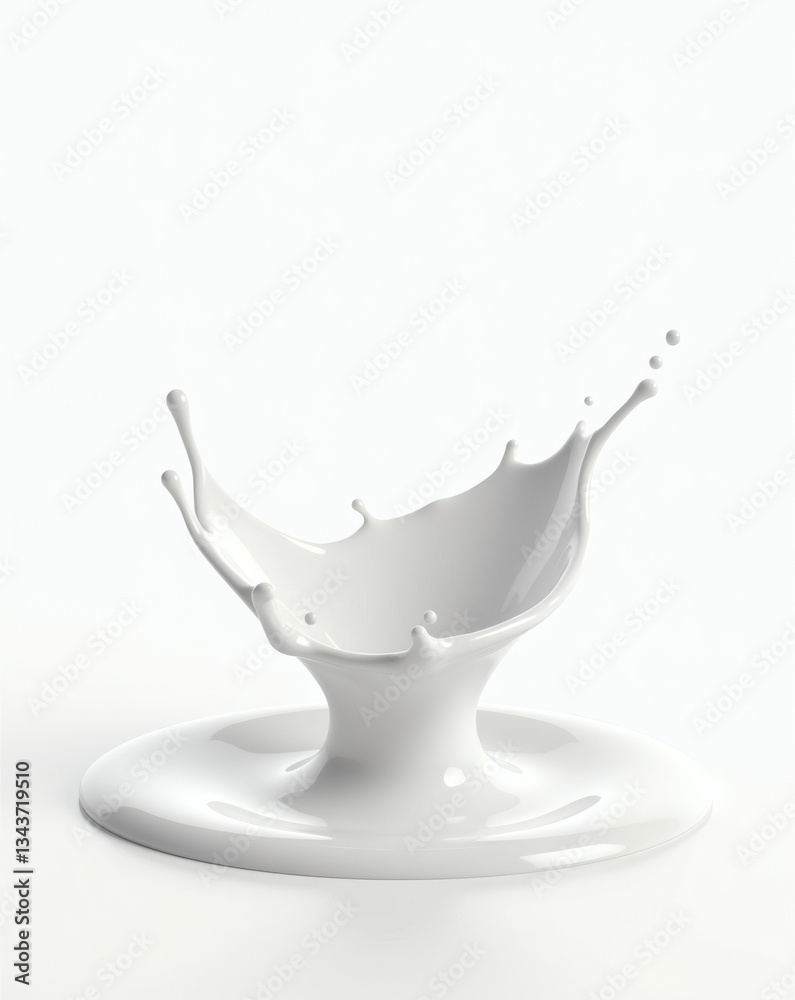 Poster a splash of milk creating an artistic shape
