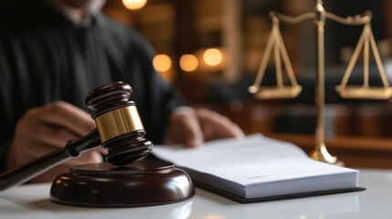 Justice Law Scale And Hammer In Courtlaw