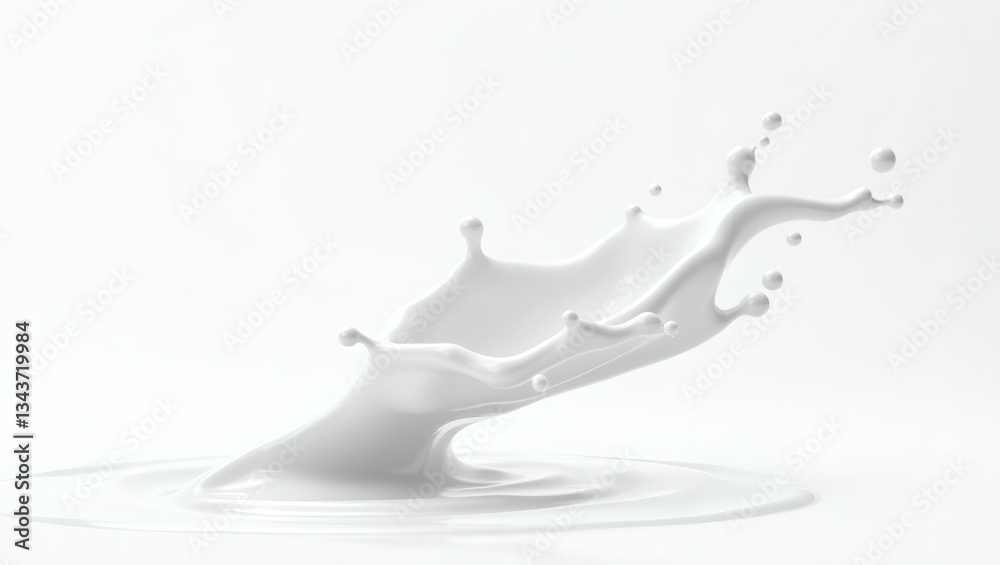Aufkleber a dynamic splash of milk with ripples in the liquid. the image captures the fluidity and freshness o