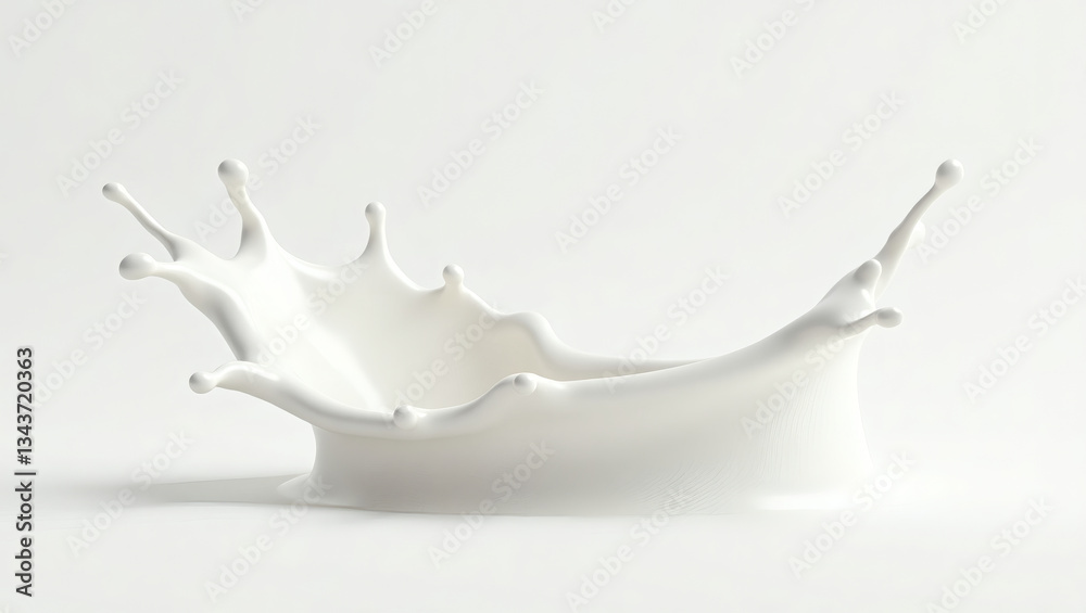 Poster a splash of milk creating an elegant crown shape. It captures the moment of liquid dynamics, perfect for food and drink related projects