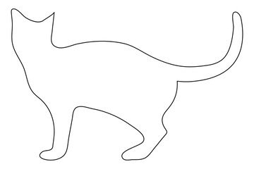 Continuous one line cat pet art outline vector illustration design

