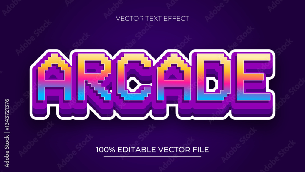 Poster Editable Pixelate Font Typography Template Text Effect Style With Neon Color