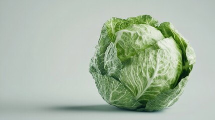 Obraz premium Cabbage Isolated on White Background with Full Depth of Field