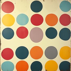 Abstract retro circles pattern, repeating geometric design, seamless wall art and surface decoration