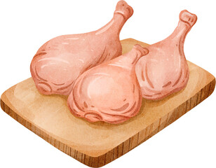 watercolor chicken meat © Je