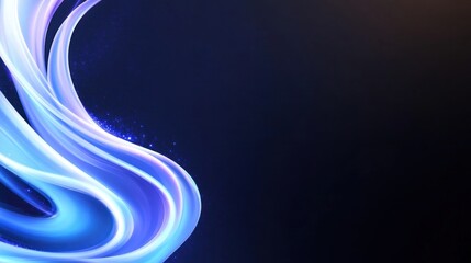 Crystal-clear ice blue luminous streaks with shimmering white light and a subtle frosty mist effect on a deep navy background.