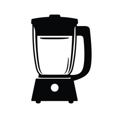 Silhouette black kitchen blender vector on white background with simple blender icon and logo illustration