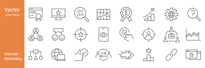Internet Marketing Icons - Vector Line. Editable Stroke.