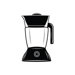Silhouette black kitchen blender vector on white background with simple blender icon and logo illustration