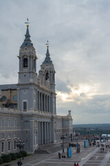 Vertical portrait of Cathedral of  holy royal Maria of Almudena spain madrid turist point landkmark