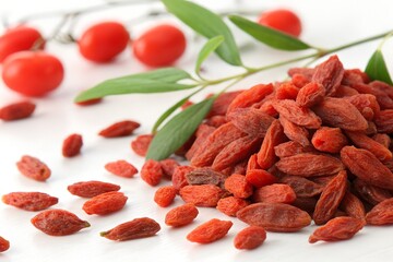 goji berries isolated on white background