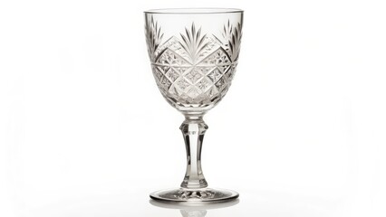Etched Glass Wine Goblet