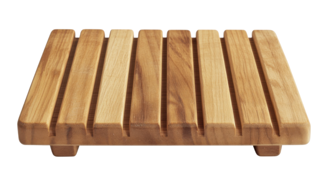 Wooden breadboard isolated on white background 