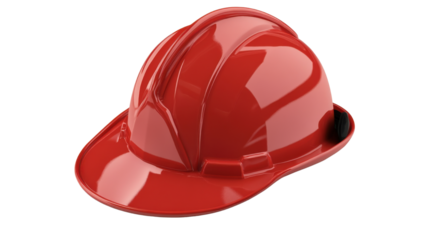 red fire safety helmet isolated on white background 