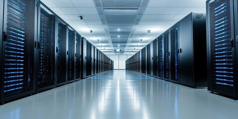 High-Tech Server Room: Data Center Infrastructure