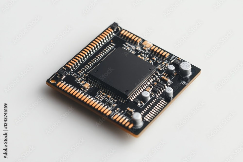 Aufkleber detailed view of a modern microcontroller circuit board with intricate components and connections