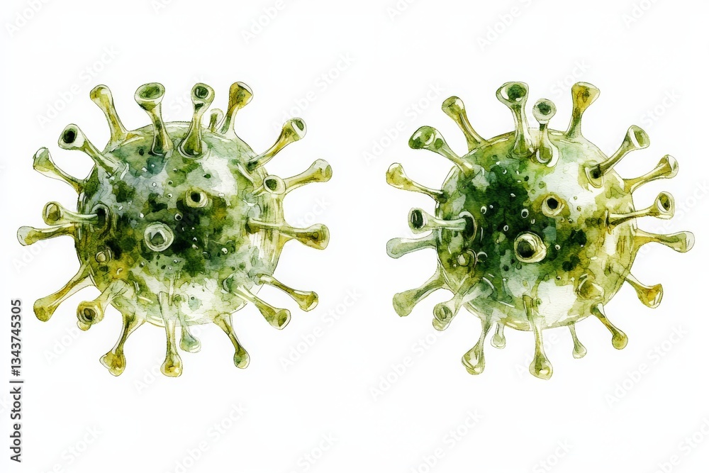 Aufkleber detailed illustration of virus structures showing multiple features and characteristics in a scienti