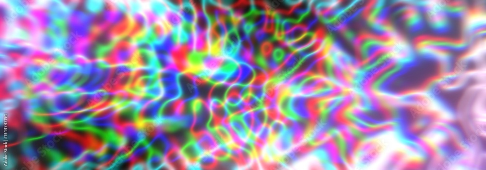 Aufkleber cool colorful trippy, blurred gradient modern futuristic holographic vibrant abstract wide horizonta