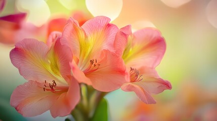 Fototapeta premium Close-up Pink Flowers in Blurred Background
