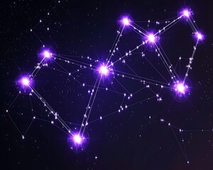 Fototapeta premium An Illuminated Constellation Depicted Against a Dark Night Sky