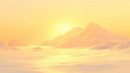 Obraz premium Serene Sunrise Over Snowy Mountains and Calm Water Landscape