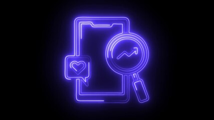 Glowing neon trendsetter icon isolated on black background. HD Video motion graphic animation