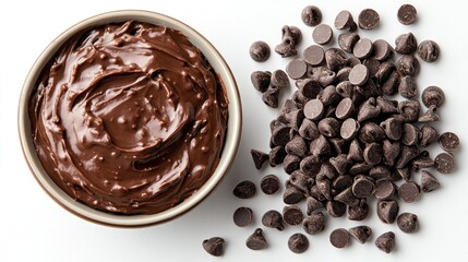 Fototapeta premium Chocolate spread and chips