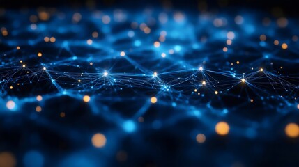 A blue and yellow background with many small dots