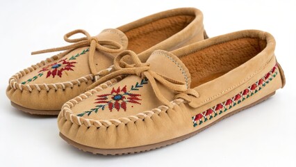 Fototapeta premium Embroidered Leather Moccasins