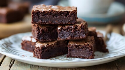 Gluten-free chocolate brownies made from almond flour.