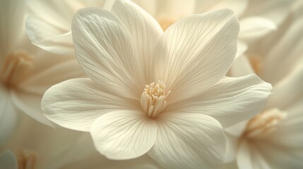 Fototapeta premium Close-up of delicate, creamy-white flowers