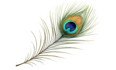 Elegant peacock feather on display